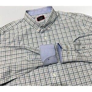 UNTUCKit Men’s XL Slim Fit Check Performance Shirt Long Sleeve Button Up